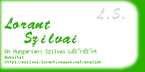 lorant szilvai business card